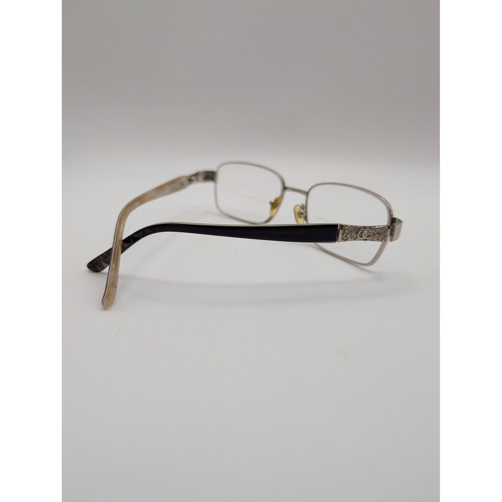 Oleg Cassini OCO505 Eyeglasses Frames Only Silver Full Rim Crystal Hinge 53mm